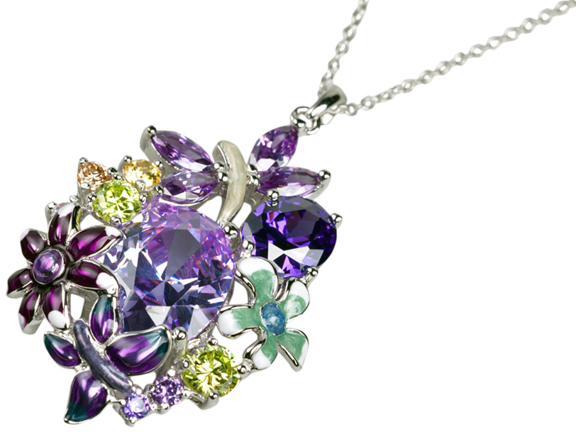 lilac flower necklace